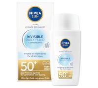 NIVEA SUN UV Face Invisible Daily Fluid SPF50+ (40 ml), crème solaire pour le visage avec niacinamide, effet mat 8H SPF50, hydratant pour le visage, invisible sur tous les tons de peau