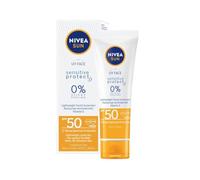 NIVEA Sun UV Face Sensitive SPF 50 Crème solaire sans parfum pour peau sensible, formule légère non grasse avec protection UVA/UVB, crème solaire quotidienne pour le visage