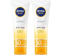 NIVEA Sun UV Visage Anti-Âge & Anti-Taches SPF50 Crème Protection Solaire 2x50 ml