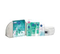 NIVEA Trousse Derma Skin Clear (1 x 1 pce), Trousse de toilette garnie contenant 4 soins visage anti-imperfections et 1 accessoire, Routine visage idéale à emporter partout avec soi