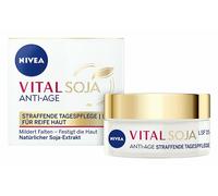 NIVEA VITAL SOJA Crème de jour raffermissante SPF 15 pour peaux matures à l'extrait naturel de soja Crème de jour SPF contre les taches pigmentaires (50 ml)
