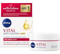 NIVEA VITAL Intensiv Plus Soin de jour anti-rides SPF 15, soin du visage pour peaux matures à l'huile d'argan naturelle et au calcium, crème de jour avec SPF pour une hydratation intense (50 ml)