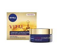 NIVEA Vital Soin de Nuit Confort & Nutrition (1 x 50 ml), crème anti-âge enrichie en Huile de Pépins de Raisin, soin visage femme pour peau mature & sèche
