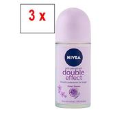 NIVEA Women« Double Effect » Lot de 3 déodorants roll-on, anti-transpirants, 3 x 50 ml