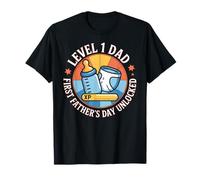 Niveau 1 Dad First Father's Day Unlocked New Dad Gamer T-Shirt