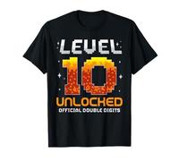 Niveau 10 Débloqué 10e Anniversaire Dix Ans Gamer Gaming T-Shirt