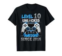 Niveau 10 débloqué Awesome Since 2016 10th Birthday Gaming T-Shirt