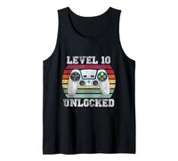 Niveau 10 Débloqué Funny 10th Birthday Gamer Vintage Retro Débardeur