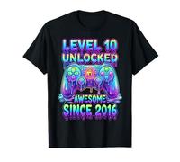 Niveau 10 Débloqué Gamer Anniversaire Né 2016 Garçon ou T-Shirt