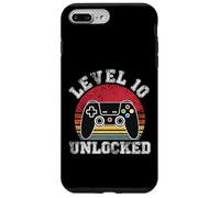 Niveau 10 Débloqué Rétro 10ème Anniversaire Gamer Vidéo Garçon Fille Coque pour iPhone 7 Plus/8 Plus