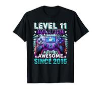Niveau 11 Unlocked Awesome Since 2015 11th Birthday Boy T-Shirt