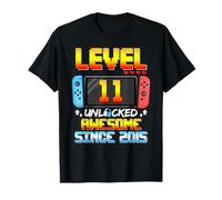 Niveau 11 Unlocked Awesome Since 2015 11th Birthday Gaming T-Shirt