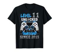 Niveau 11 Unlocked Awesome Since 2015 11th Birthday Gaming T-Shirt