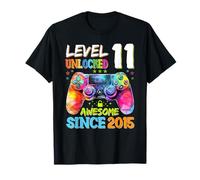 Niveau 11 Unlocked Awesome Since 2015 11th Birthday Kids T-Shirt