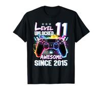 Niveau 11 Unlocked Awesome Since 2015 11th Birthday T-Shirt