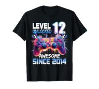 Niveau 12 Unlocked Awesome Since 2014 12th Birthday Boy T-Shirt