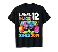 Niveau 12 Unlocked Awesome Since 2014 12th Birthday Kids T-Shirt