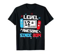 Niveau 12 Unlocked Awesome Since 2014 12th Birthday T-Shirt