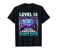 Niveau 13 Unlocked Awesome Since 2013 13th Birthday Boy T-Shirt