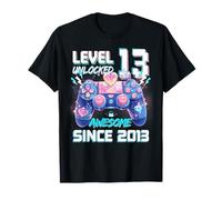 Niveau 13 Unlocked Awesome Since 2013 13th Birthday Gaming T-Shirt