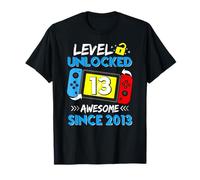 Niveau 13 Unlocked Awesome Since 2013 13th Birthday T-Shirt