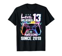 Niveau 13 Unlocked Awesome Since 2013 13th Birthday T-Shirt