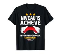 Niveau 15 Achevé Humour Anniversaire 15 Ans Enfants Gamer T-Shirt