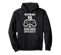 Niveau 18 Débloqué - 18 Ans Anniversaire Garçon Cadeau Gamer Sweat à Capuche