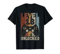 Niveau 18 Débloqué 18 ans Gamer Manette Jeux Vidéo Rétro T-Shirt