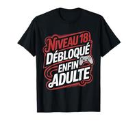 Niveau 18 Débloqué 18 Ans Homme Humour Cadeau Anniversaire T-Shirt