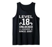 Niveau 18 débloqué Awesome Since 2007 18th Birthday Gaming Débardeur