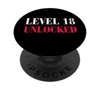 Niveau 18 Unlocked Funny 18th Birthday PopSockets PopGrip Adhésif
