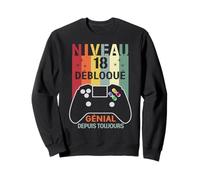 Niveau 18ans Debloqué Drôle 18ème Anniversaire Gamer Cadeau Sweatshirt