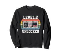 Niveau 2 Débloqué - Joueur vidéo amusant de 2 ans 2ème anniversaire Sweatshirt