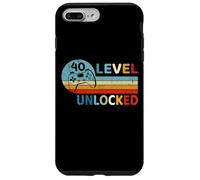 Niveau 40 Débloqué Joueur Vidéo Quarante Ans 40e Anniversair Coque pour iPhone 7 Plus/8 Plus