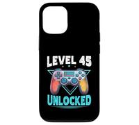 Niveau 45 Débloqué Gamer 45e Anniversaire Gaming Homme Femme Coque pour iPhone 12/12 Pro