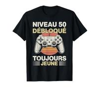 Niveau 50 débloqué Toujours Jeune Cadeau Anniversaire Gamer T-Shirt