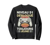 Niveau 51 débloqué Toujours Jeune Cadeau Anniversaire Gamer Sweatshirt