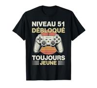 Niveau 51 débloqué Toujours Jeune Cadeau Anniversaire Gamer T-Shirt