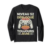 Niveau 52 débloqué Toujours Jeune Cadeau Anniversaire Gamer Manche Longue