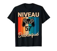 Niveau 57 Ans Anniversaire Gamer 1968 Vintage Humour T-Shirt