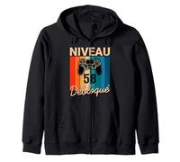 Niveau 58 Ans Anniversaire Gamer 1967 Vintage Humour Sweat à Capuche