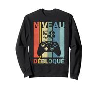 Niveau 58 Ans Anniversaire Gamer 1967 Vintage Humour Sweatshirt