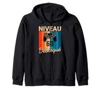 Niveau 60 Ans Anniversaire Gamer 1965 Vintage Humour Sweat à Capuche