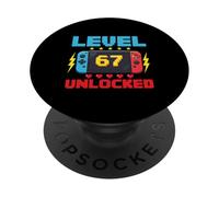 Niveau 67 débloqué - 67 Jours d'école Gamer Six Seven Meme PopSockets PopGrip Adhésif