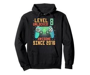 Niveau 8 Unlocked Awesome Since 2016 8th Birthday Boy Sweat à Capuche