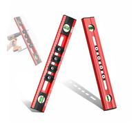 Niveau à bulle 40 cm - Gabarit de perçage - Prise électrique numérique avec 4 gabarits de perçage réglables - Niveau à bulle en aluminium de haute précision avec aide au marquage - Pour installation