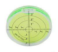 Niveau à bulle circulaire 66 mm avec graduations pour - Échelle noire sur liquide jaune et vert fluorescent pour nivellement, 1 outil de niveau PMMA