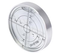 Niveau à Bulle Circulaire en Acier Argenté Blanc, Petit Modèle | Pile ni Alimentation, Lecture de Surface, Usage Extérieur et Relevé, pour Famille et Collègues