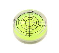 Niveau à bulle de 32 mm pour niveau - Mètre circulaire rond avec acrylique jaune-vert fluorescent, précision de 20 ° à 30 °, 3,2 x 1,2 cm, 1 pièce